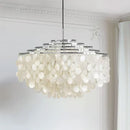 Axyaa Chrome Art Deco Chandelier: Luxury Suspension Light for Living Room