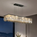 Axyaa Crystal Stair Chandelier: Modern LED Ceiling Light for Living Room