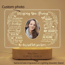 Axyaa Light Up Picture Frames - Personalized Memorial Plaque Lamp