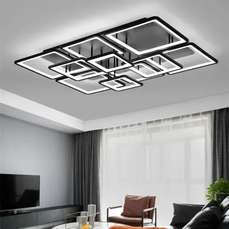 Nordic Black LED Ceiling Lamp for Modern Living Room, Bedroom, Study, Dining Room by Axyaa