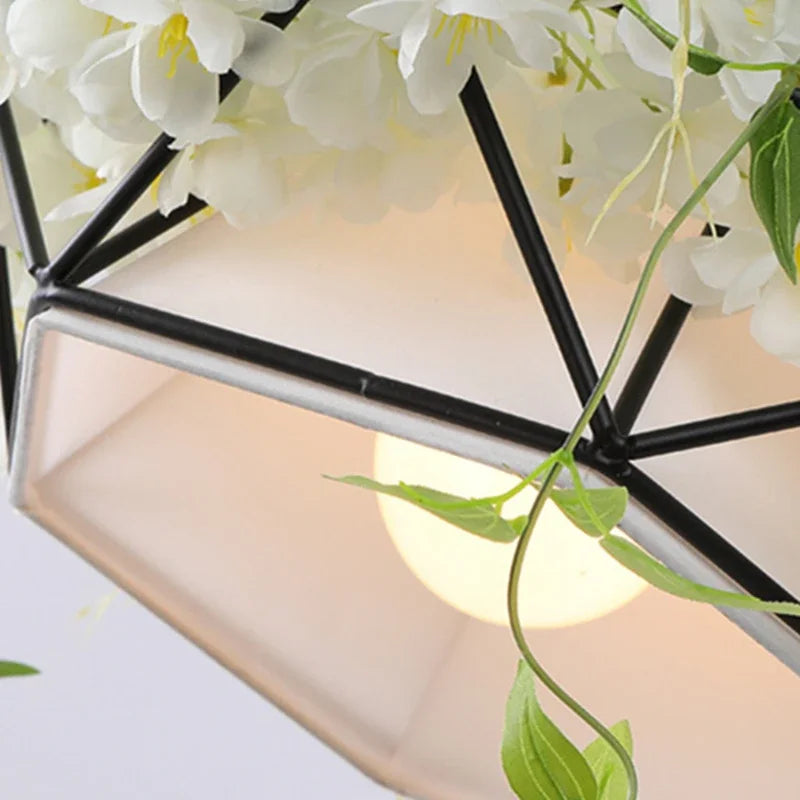 Axyaa White Cherry Blossoms Chandelier: Industrial Style Lighting for Music Restaurant