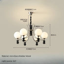 Axyaa Magic Bean LED Chandelier Walnut Wood Pendant Lamp Home Decor Light