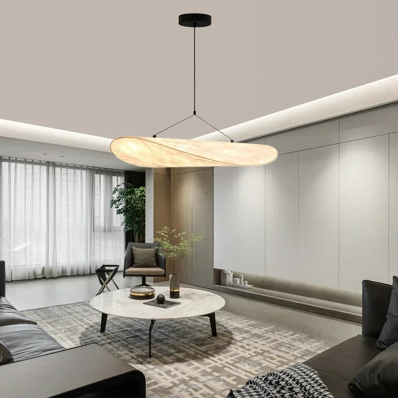 Axyaa Silk Pendant Chandelier: Modern Dining Room Hanging Light Fixtures