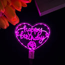 Axyaa LED Cake Topper Night Light, Happy Birthday & Valentine's Day Cake Decoration