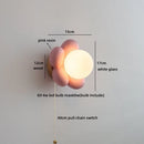 Axyaa Nordic LED Flower Wall Sconce, White Resin Glass Ball Kids Bedroom Stair Light