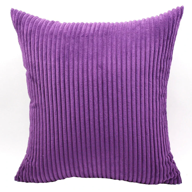 Axyaa Soft Corduroy Cushion Cover Striped Throw Pillow Case for Home Decor
