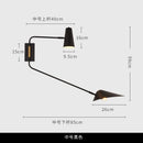 Axyaa Double Head Swing Arm Wall Lamp LED E27 Black/White/Gold Bedroom Living Room