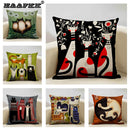 Axyaa Funny Cat Cartoon Pillowcase Linen Cushion Cover for Kids Nursery