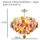 Axyaa Crystal Pendant Light: Gold Fixtures, Adjustable, Luxury Hanging Lamp