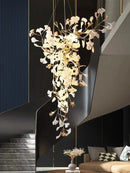 Axyaa Ginkgo Leaf Staircase Chandelier for Duplex Villa Lobby - Modern Designer Pick
