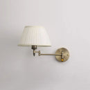 Axyaa Telescopic Wall Lamp: Fabric Iron Folding Rocker Arm, Bedroom & Study Lighting