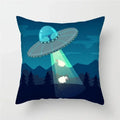 Cartoon Spacecraft Astronaut Rocket Pillowcase for Home Decor - Axyaa