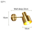 Axyaa Nordic Mirror Brass Wall Lamp LED Lighting for Bedside, Bathroom, Cloakroom