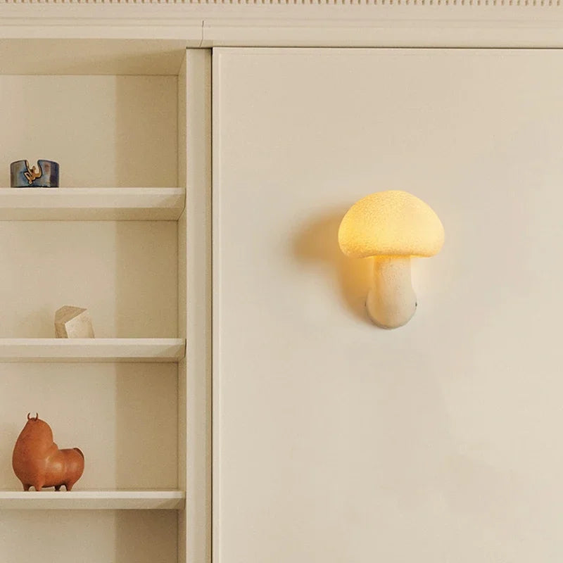 Axyaa Nordic Mushroom Wall Lamp: Creative Wabi Sabi LED Indoor/Outdoor Light