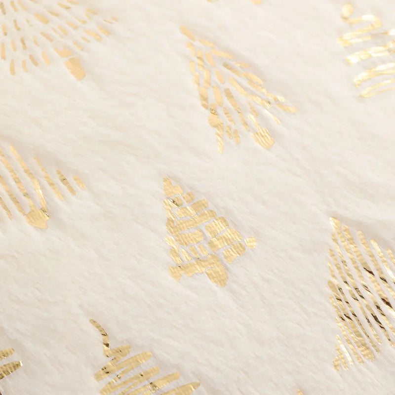 Axyaa Christmas Foil Print Plush Cushion Cover for Living Room and Bedroom