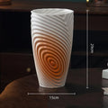 Axyaa Geometric Ceramic Vase Colorful Stripes Flower Arrangement Home Decor