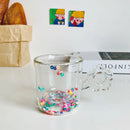 Axyaa Double-layer Insulated Milk Mug - Colorful Flower Love Cup