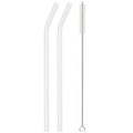Axyaa Glass Straws Set - High Borosilicate Bent 8pcs Drinking Straw Pack