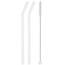 Axyaa Glass Straws Set - High Borosilicate Bent 8pcs Drinking Straw Pack