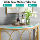 Axyaa Half Moon Gold Console Table: 43" Modern Semi Circle Entryway Sofa Table