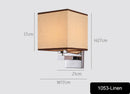 Axyaa Fabric Shade LED Wall Lamp Modern Reading Light for Bedroom Living Room
