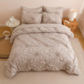 Axyaa Luxe Pleated Duvet Set with Ruffled Pillowcases - Soft, Breathable, Luxurious Bedding