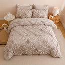Axyaa Luxe Pleated Duvet Set with Ruffled Pillowcases - Soft, Breathable, Luxurious Bedding