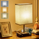Axyaa Pull Chain Table Lamp with Phone Stands and Built-In Outlet
