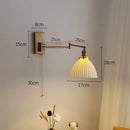 Axyaa Nordic Brass Swing Arm LED Wall Sconce for Bedroom, Living Room & Study