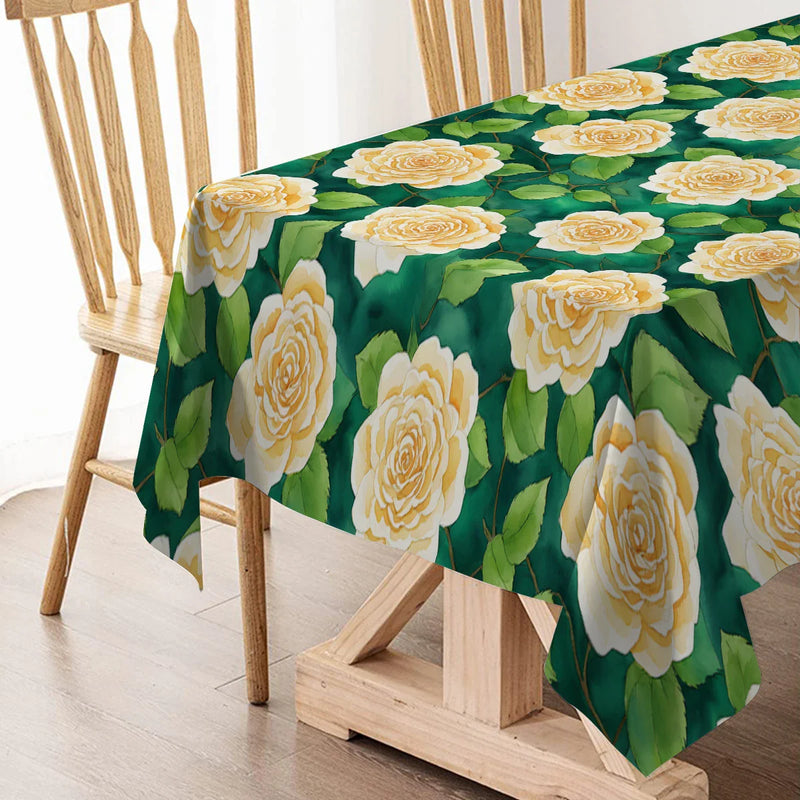 Axyaa Floral Waterproof Tablecloth for Home Decor