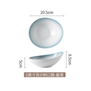 Axyaa Oblique Ceramic Bowl: Large Dessert Fruit Salad Bowl for Hotel and Restaurant Tableware