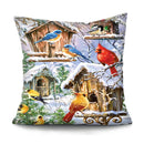 Axyaa Bird Oil Painting Cushion Cover - Chinese Style Home Decor