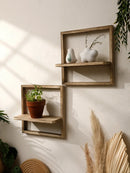 Rustic Wood Floating Wall Shelves by Axyaa for Bedroom, Kitchen, Bathroom