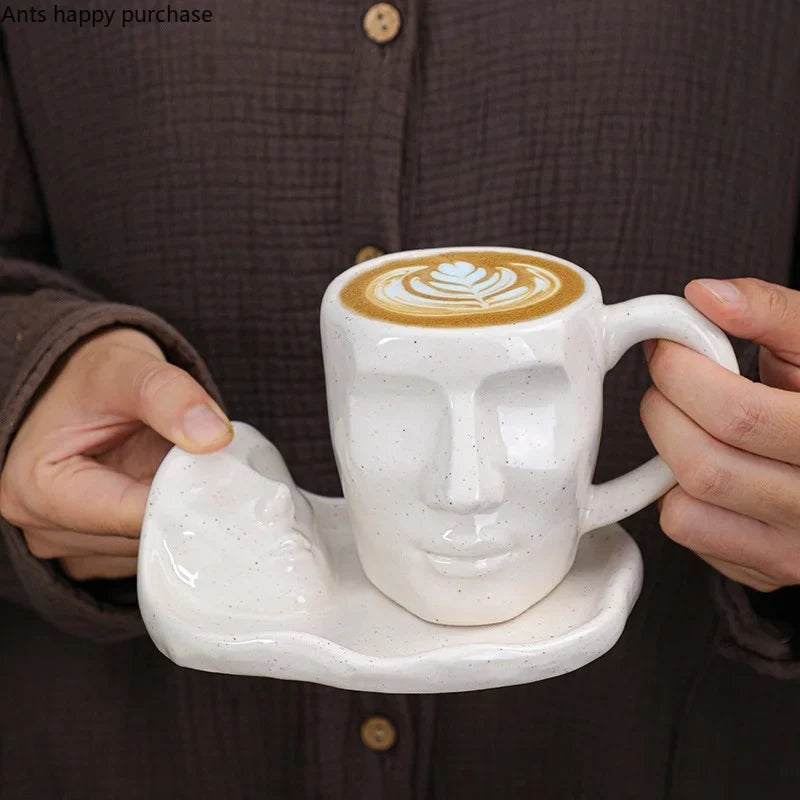 Axya Human Face Couple Coffee Cup Set