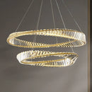 Axyaa Gold LED Crystal Pendant Chandelier for Modern Luxury Living Space