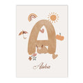 Axyaa Rainbow Flower Sun Heart Nursery Canvas Art Print Kid Room Decor