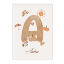 Axyaa Rainbow Flower Sun Heart Nursery Canvas Art Print Kid Room Decor
