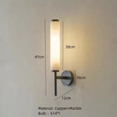 Axyaa Marble Wall Lamp, Elegant American Light Luxury Copper Sconce for Living Room & Study