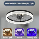 Axyaa Pendant Arm Ceiling Fan with Built-in LED Light, Adjustable Speed and Silent Operation