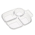 Axyaa 4-Grid Square Plastic Dinner Plate for Kids & Students, Reusable & Dishwasher Safe