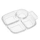 Axyaa 4-Grid Square Plastic Dinner Plate for Kids & Students, Reusable & Dishwasher Safe