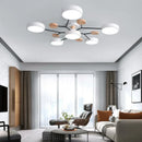 Axyaa Wood Iron Art Chandelier for Modern LED Ceiling Light in Living Room