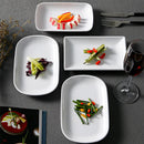 Axyaa White Melamine Dinner Plate Rectangular Western Steak Tray Restaurant Tableware