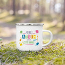 Enamel French Printed Coffee Cup with Handle - Best Thanks Gift for Atsem by Axyaa