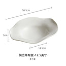 Axyaa White Ceramic Straw Hat Dish Irregular Salad Soup Plate