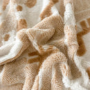 Axyaa Geometric Jacquard Fleece Blanket | Autumn Winter Plush Throw for Sofa