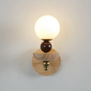 Axyaa Japanese Style Light Luxury Walnut Wall Lamp for Living Room Bedroom Hallway
