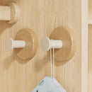 Axyaa Wood Hook Hanging Storage Rack for Bathroom Kitchen Bedroom Coat Towel Key