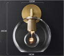 Scandinavian Normcore Bronze LED Wall Lamp by Axyaa - Iron Copper Glass Ball