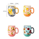 Axyaa Painted Camellia Flower Ceramic Coffee Mug Large Capacity Exquisite Breakfast Tea Cup